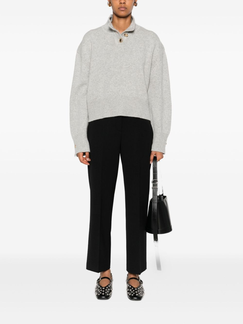 The Rowe high-neck button-front sweater - 2