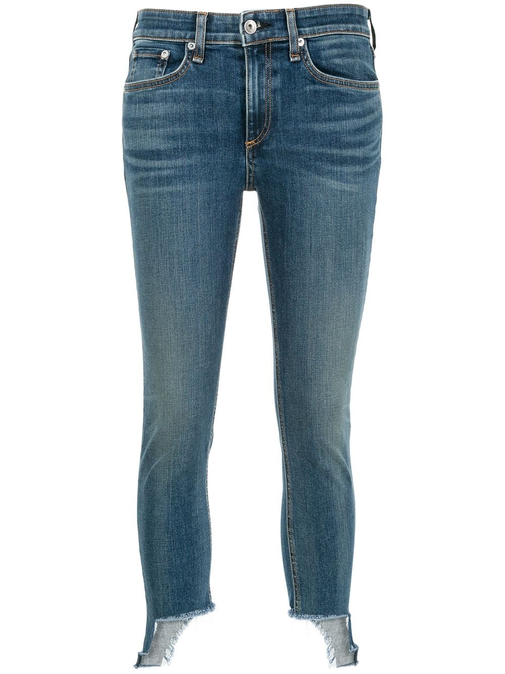 asymmetric skinny cropped jeans - 1