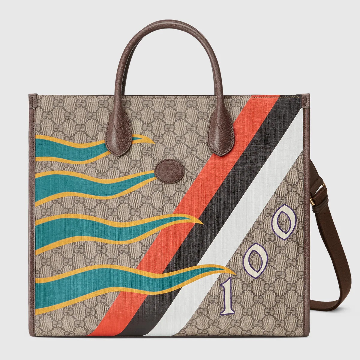Medium tote with geometric print - 1