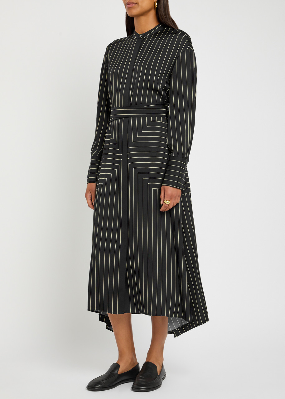 Joseph Orlana Striped Silk-blend Midi Shirt Dress - 2