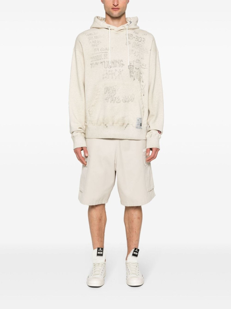 Maison MIHARAYASUHIRO distressed cotton hoodie outlook