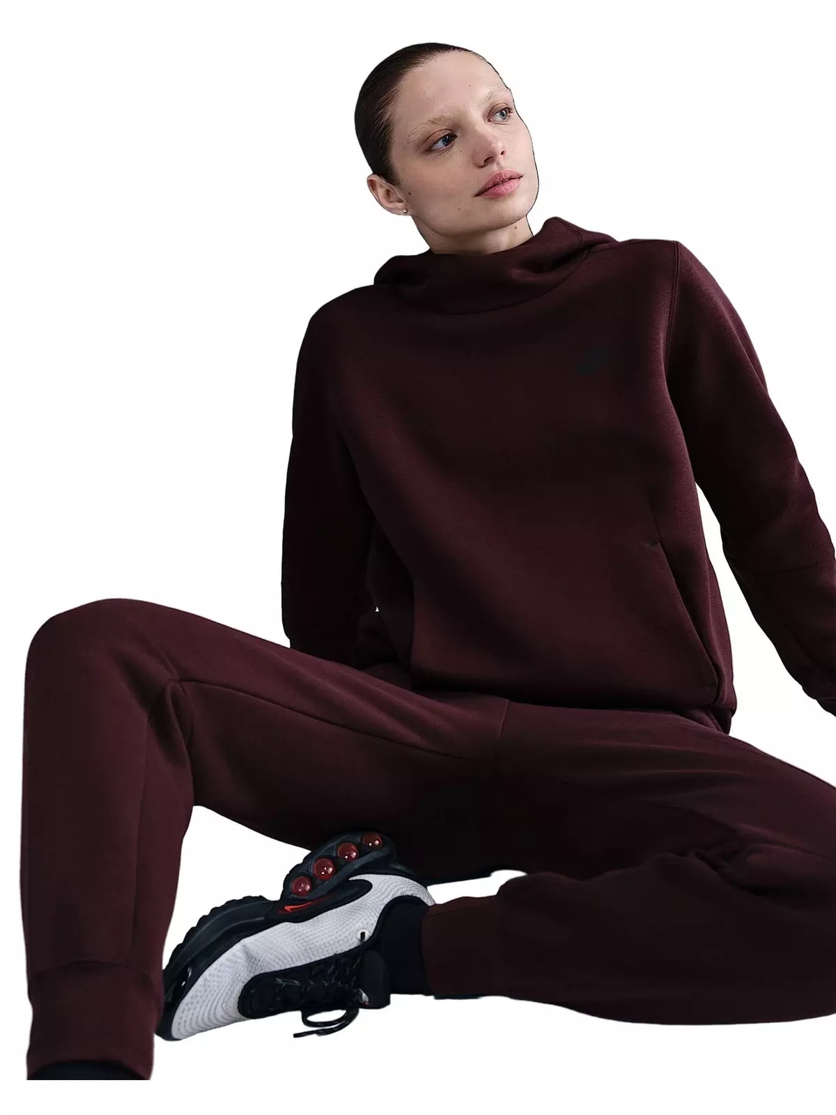 Women's Sportswear Tech Fleece Hoodie -Burgundy - 3