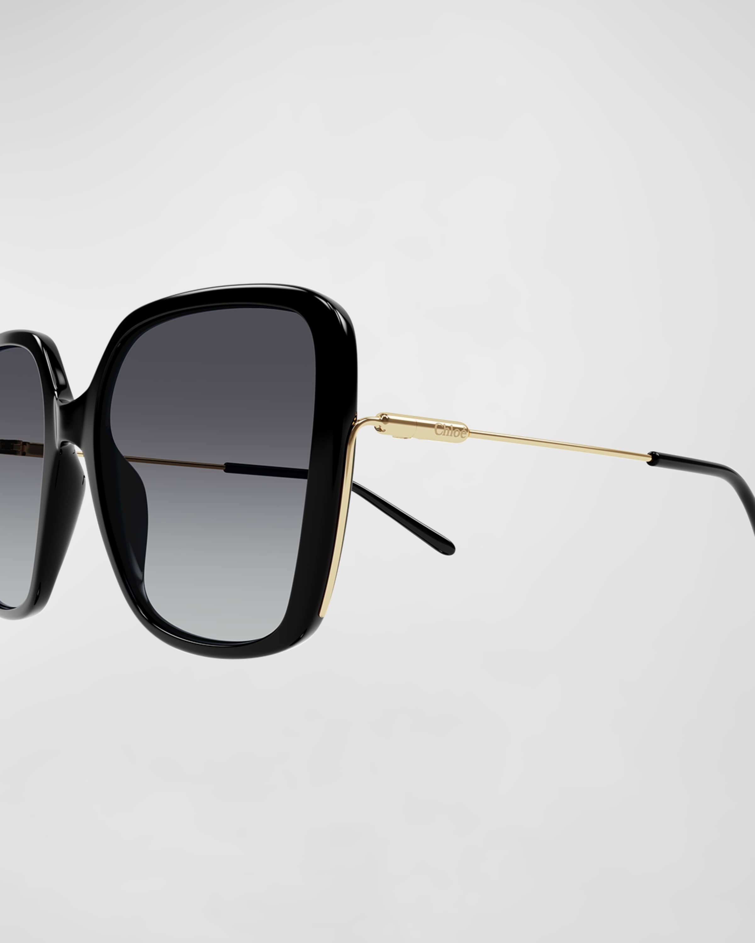 Square Acetate and Metal Sunglasses - 2