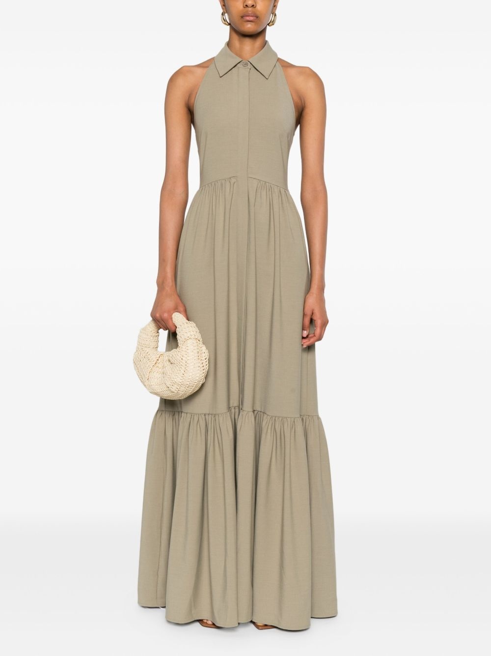 belted halterneck dress - 2