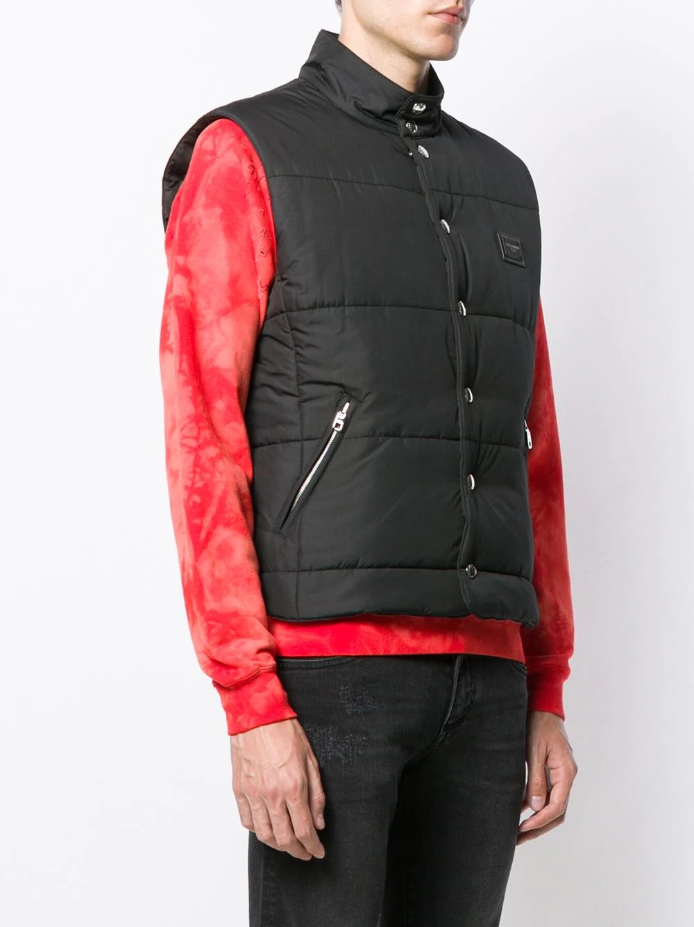 button padded gilet - 3