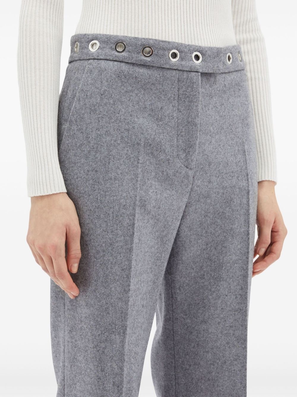 eyelet-detail tailored trousers - 5