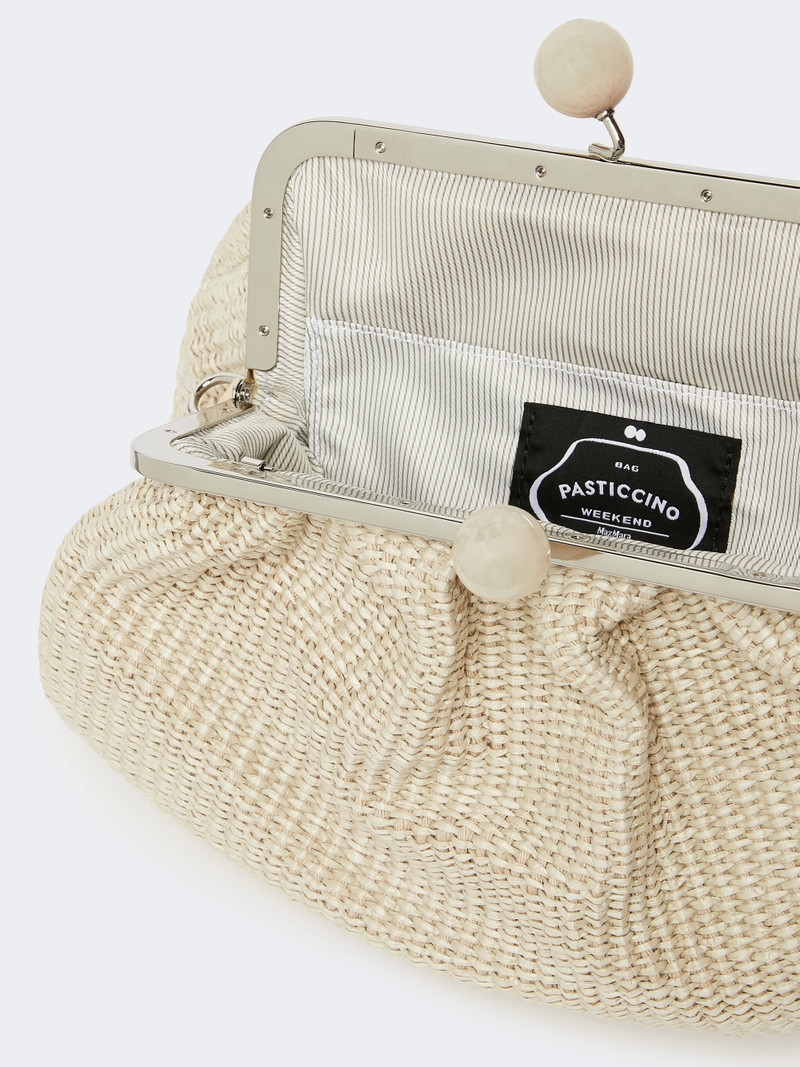 FORTUNA Medium raffia-effect Pasticcino bag - TURTLEDOVE 6