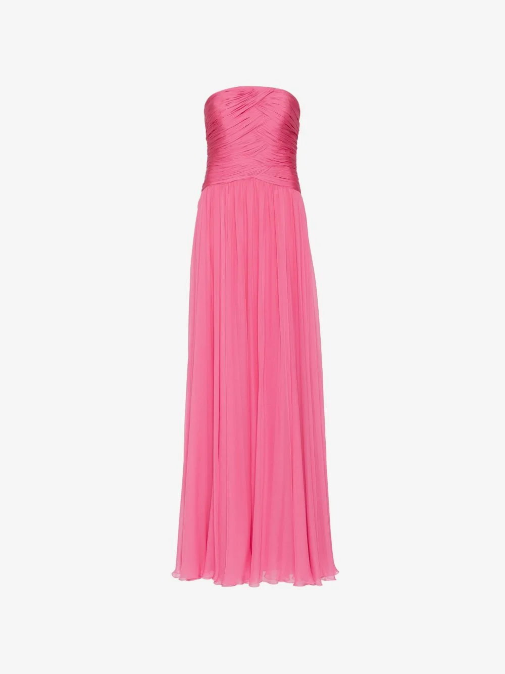 strapless silk-chiffon gown - 1