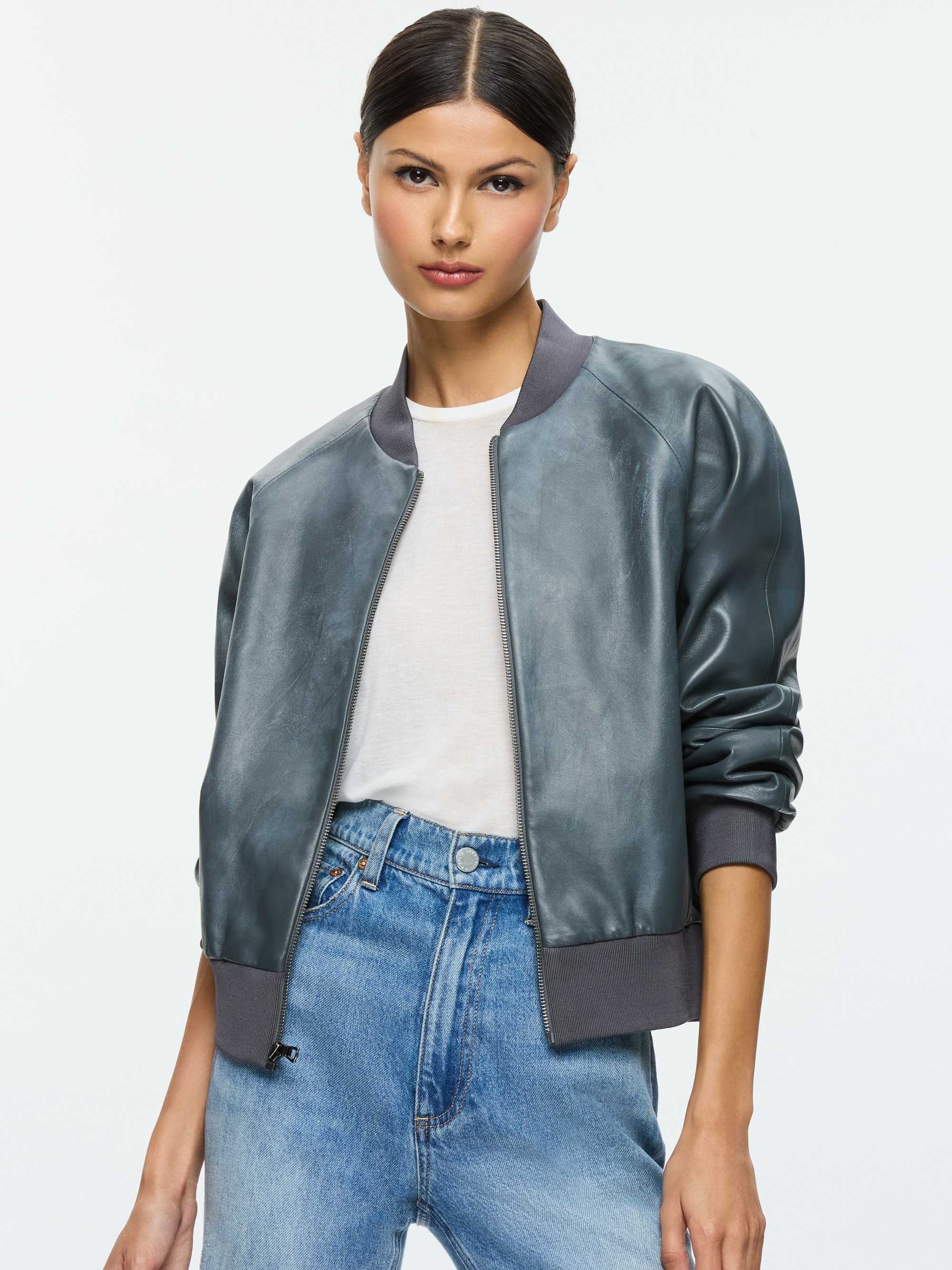 FELISA LEATHER VARSITY JACKET - 2