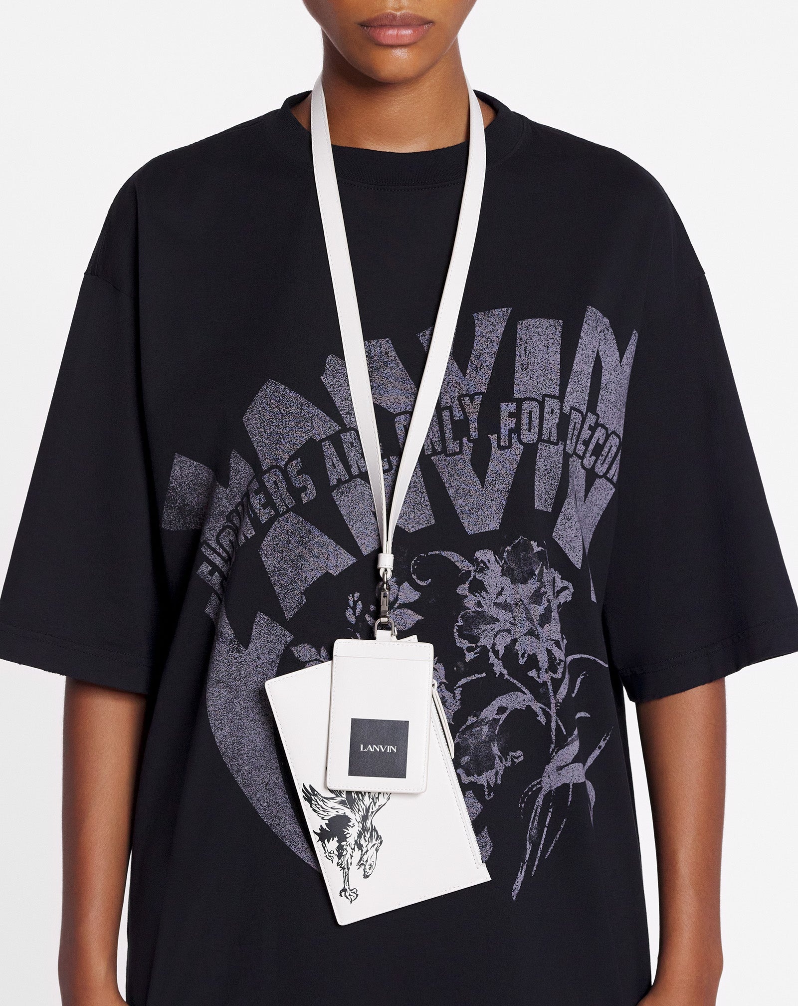 LANVIN X FUTURE LEATHER DOUBLE CLUTCH WITH EAGLE PRINT - 2