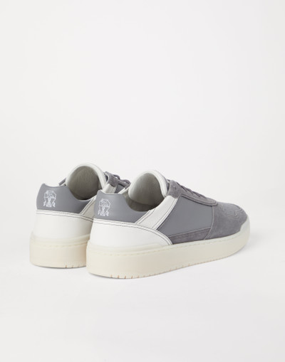 Brunello Cucinelli Semi-polished calfskin and washed suede basket sneakers outlook