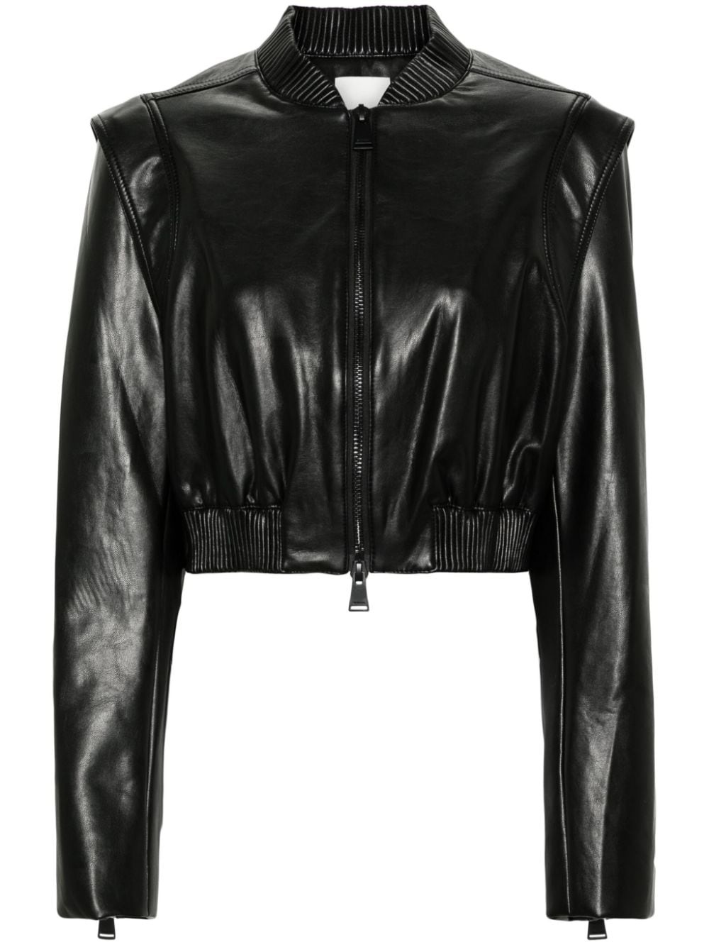 elasticated-waist cropped jacket - 1