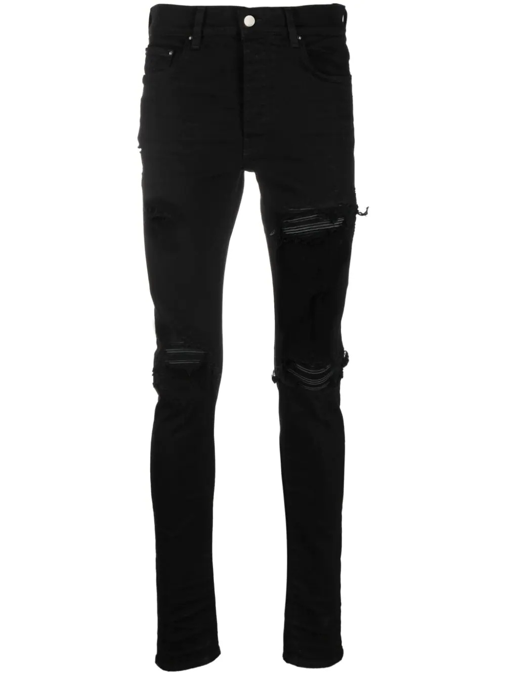 distressed-finish ripped skinny jeans - 1