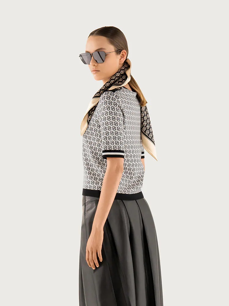 GANCIO S SHORT SLEEVED KNITTED TOP - 4