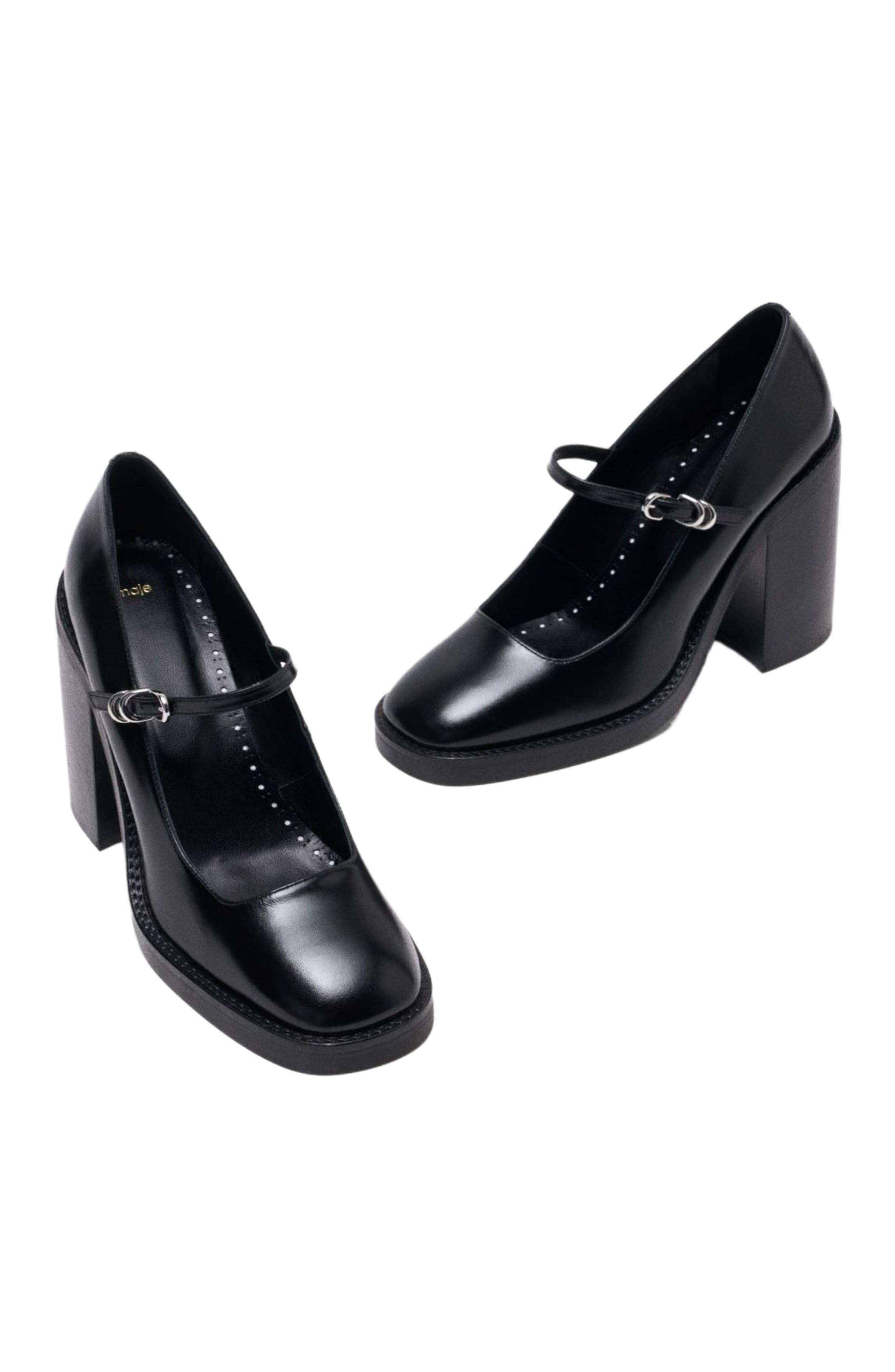 maje Leather Mary Janes in Black at Nordstrom - 2