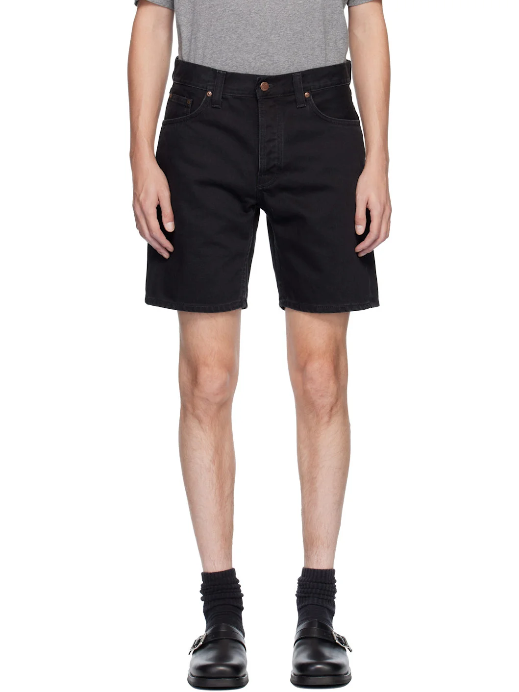Black Seth Denim Shorts - 1