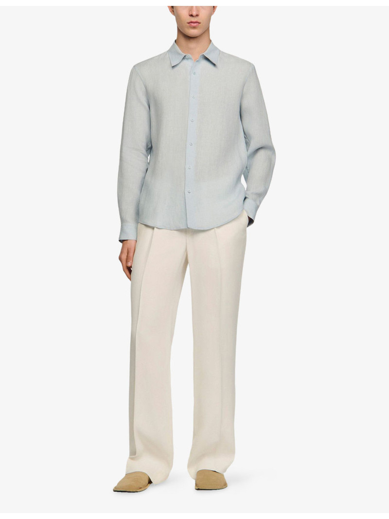 Sandro Relaxed-Fit Long-Sleeve Linen Shirt outlook