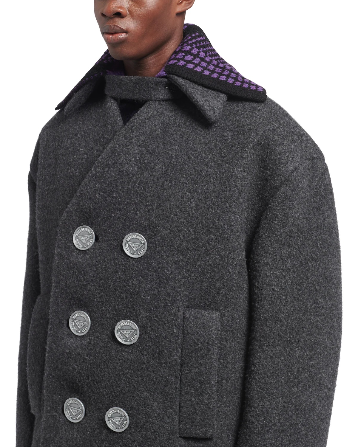 Double-breasted wool caban jacket - 5