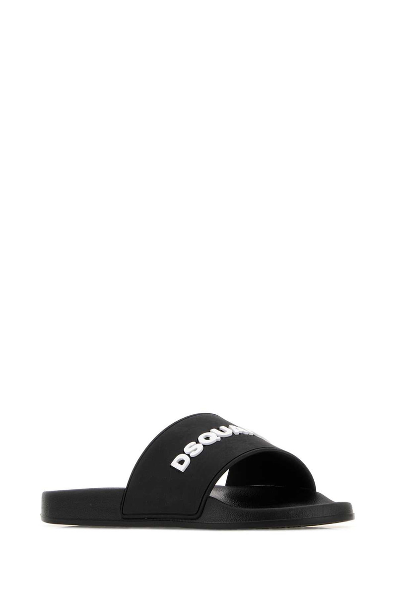 DSQUARED2 Black Rubber Slippers 2124 outlook