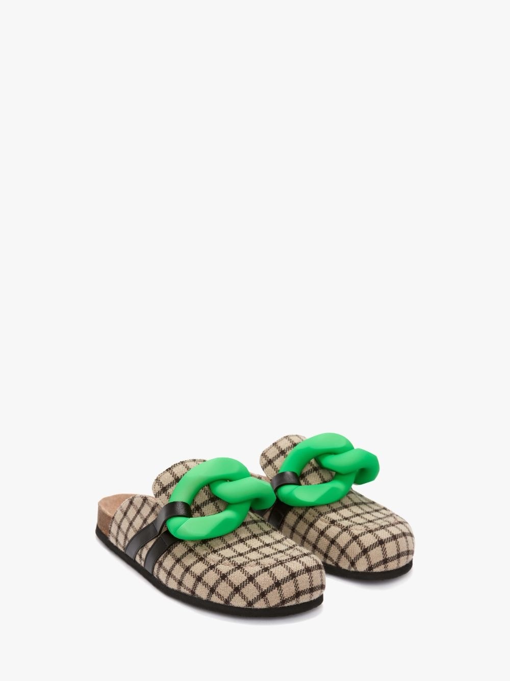 CHAIN LOAFER FELT MULES - 2