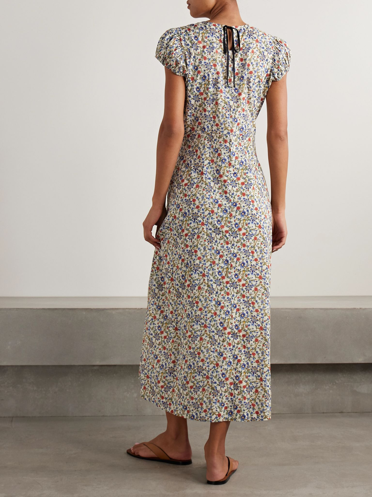 Rhodia floral-print organic cotton-voile midi dress Multi - 3