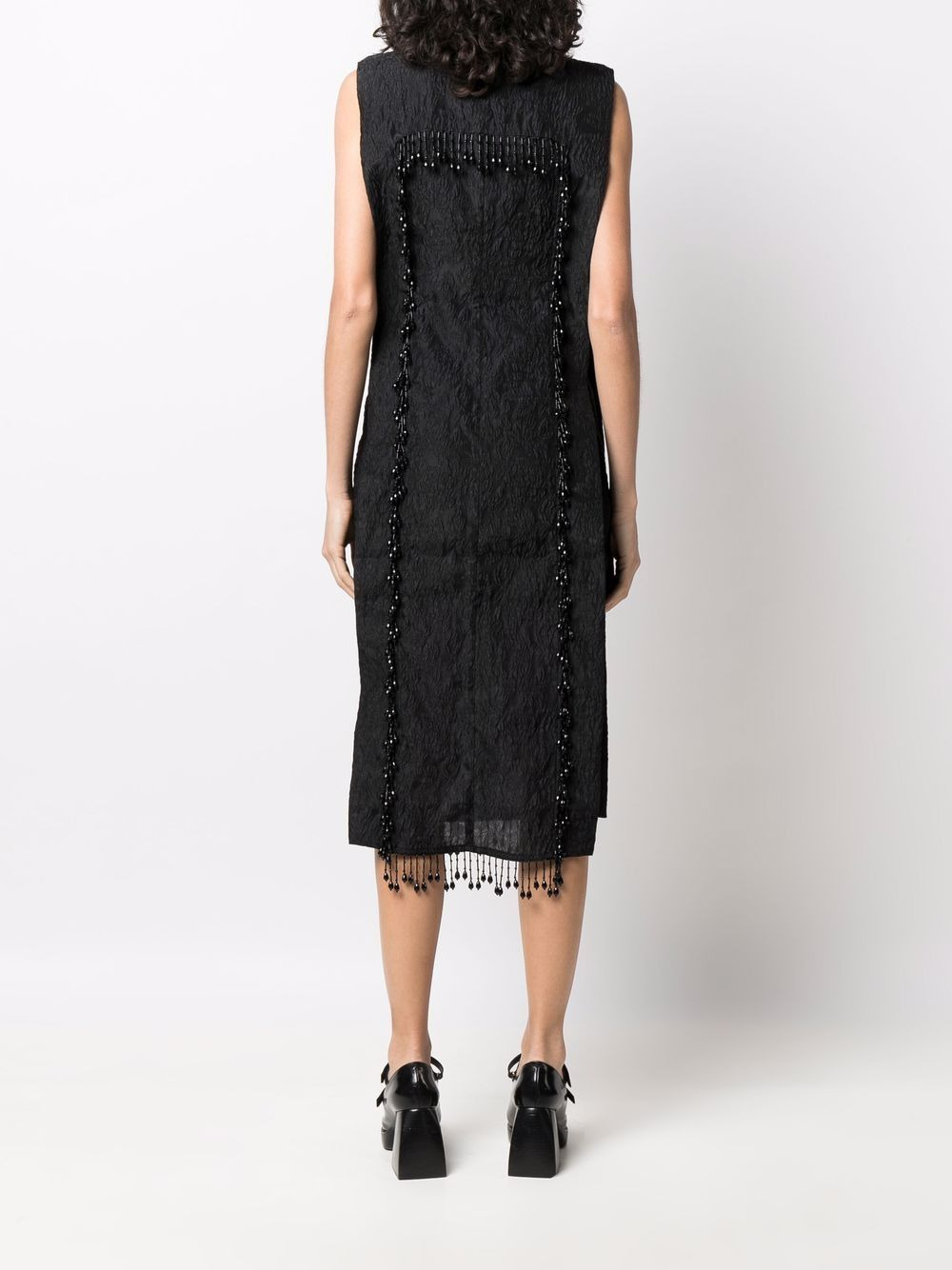organza-fringe jacquard sleeveless top - 4