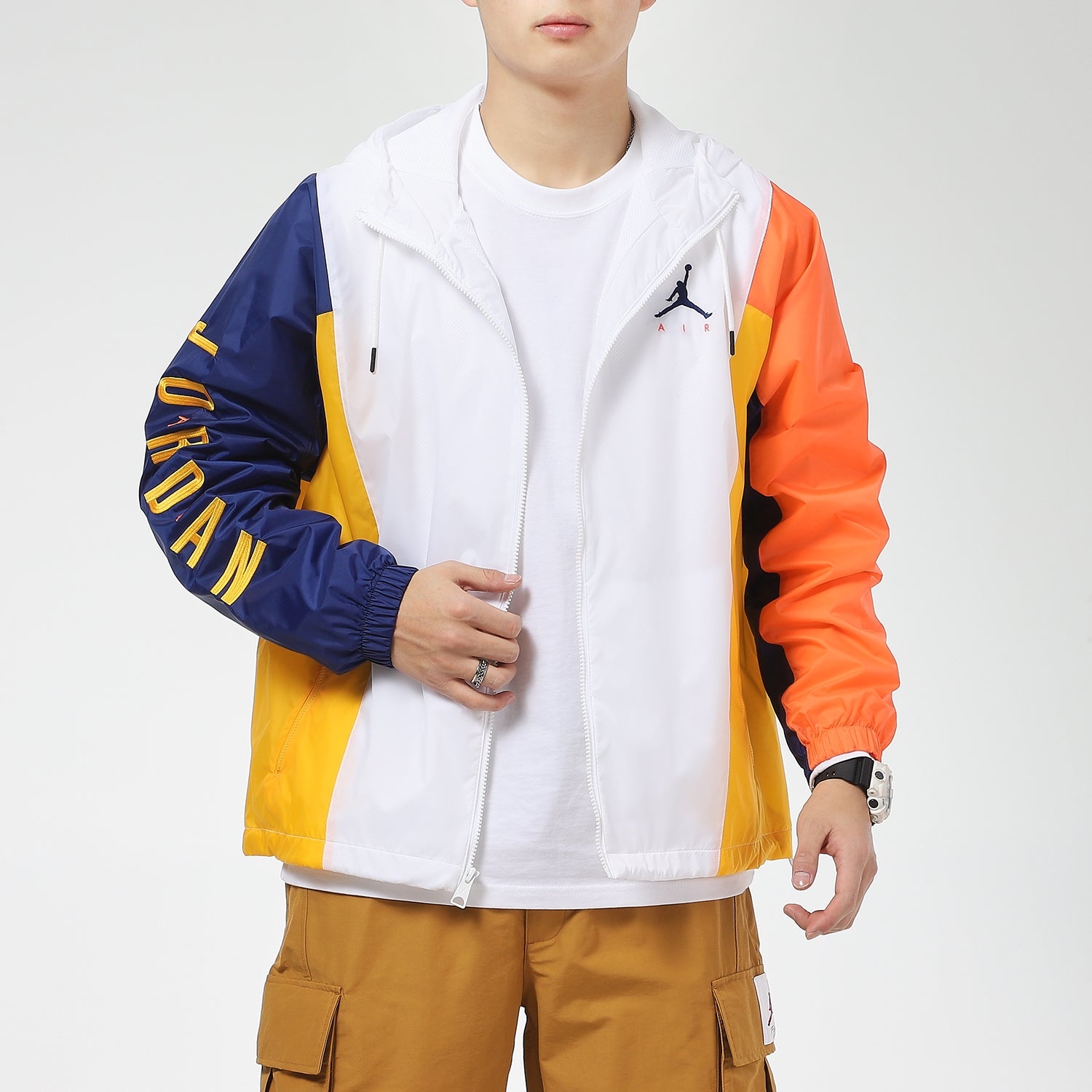 Air Jordan MENS Jumpman Multicolor Tat Sports Jacket White CV2241-100 - 7