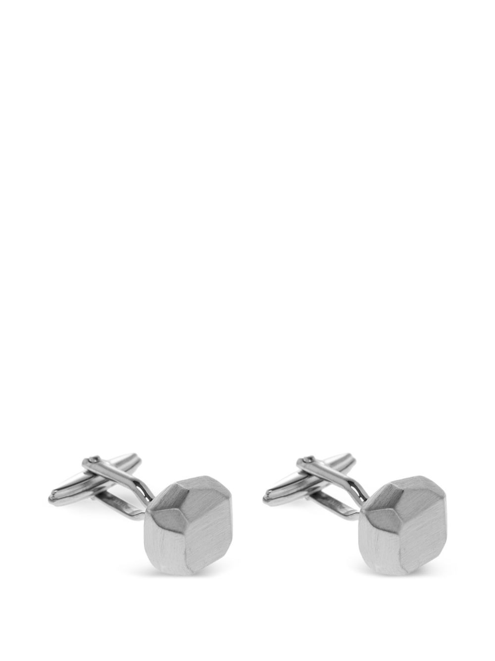 palladium-plated faceted cufflinks - 1