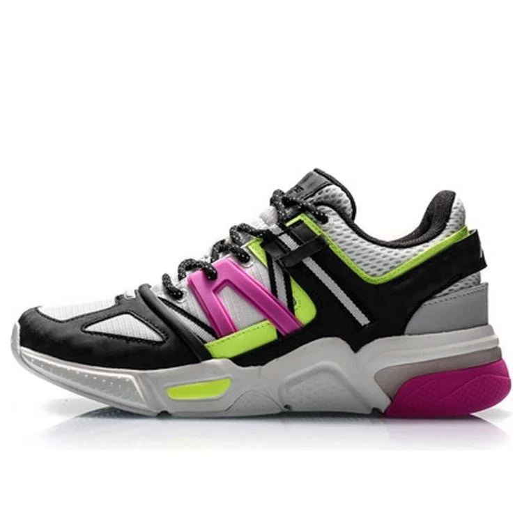 (WMNS) Li-Ning Light Classic Leisure Low 'Black Grey Neon Green' AGCQ188-1 - 1