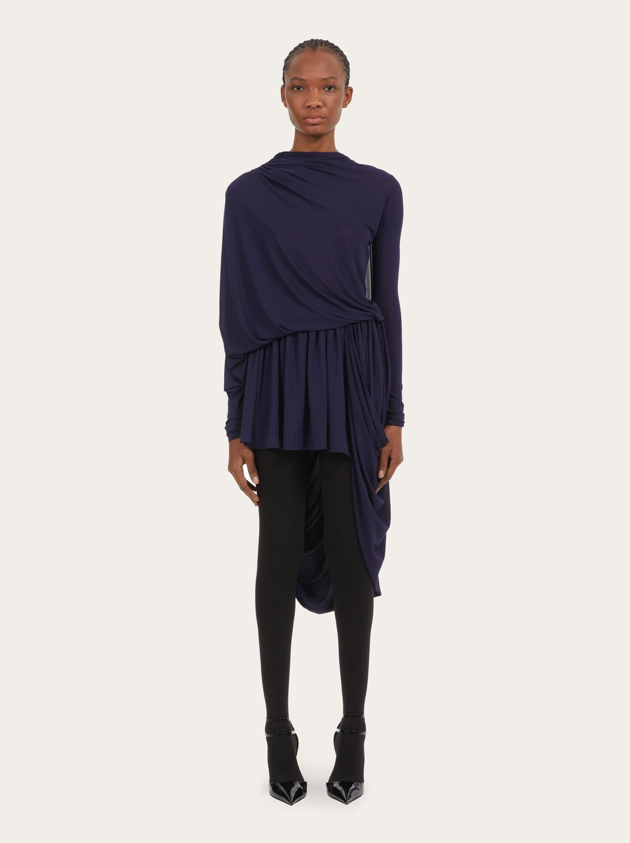 Asymmetric drape dress - 2