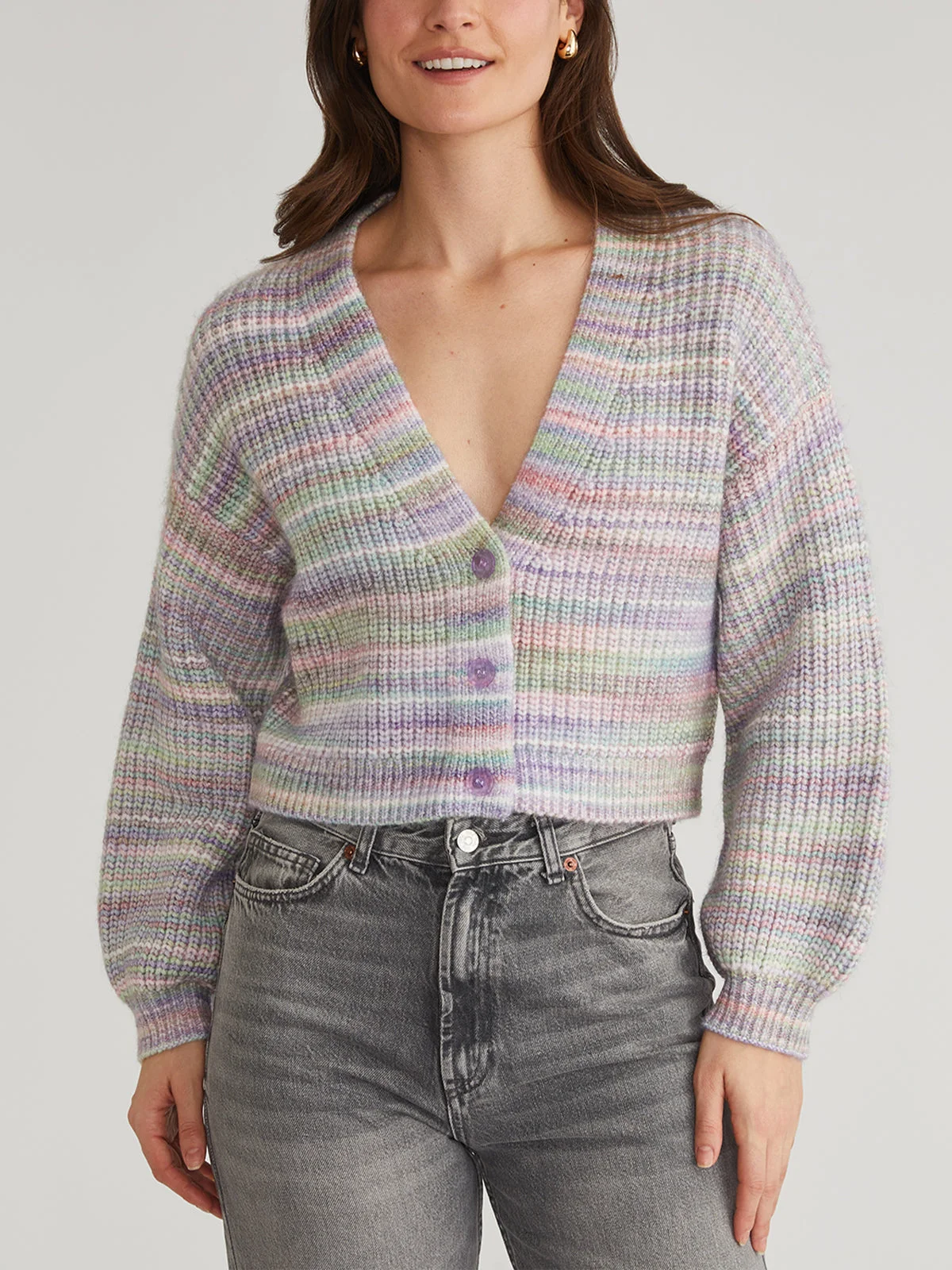 Libby: Spacedye Button Down Cardigan - 1