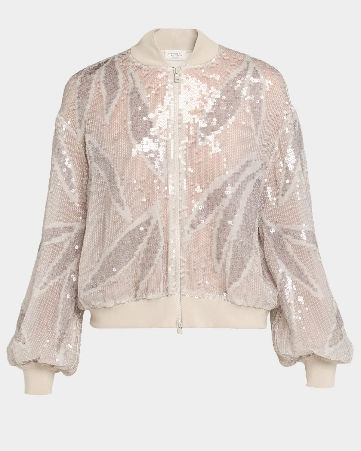 Sequined Silk Organza Bomber Jacket - 1