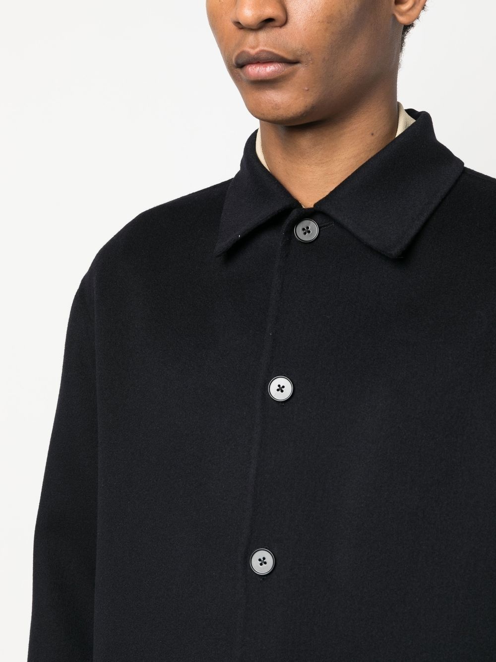 long-sleeve cashmere shirt jacket - 5