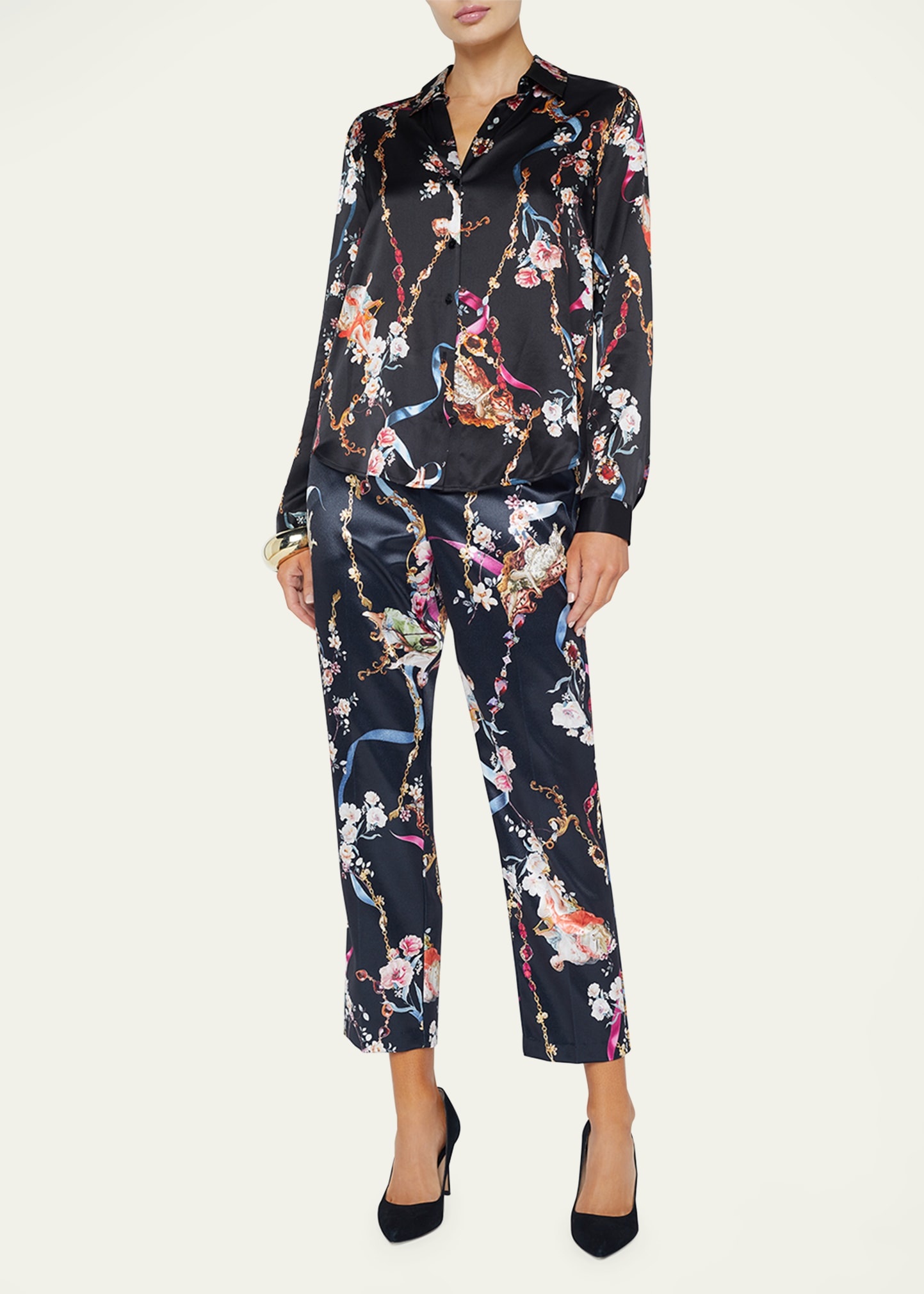 Tyler Floral Silk Button-Front Blouse - 2