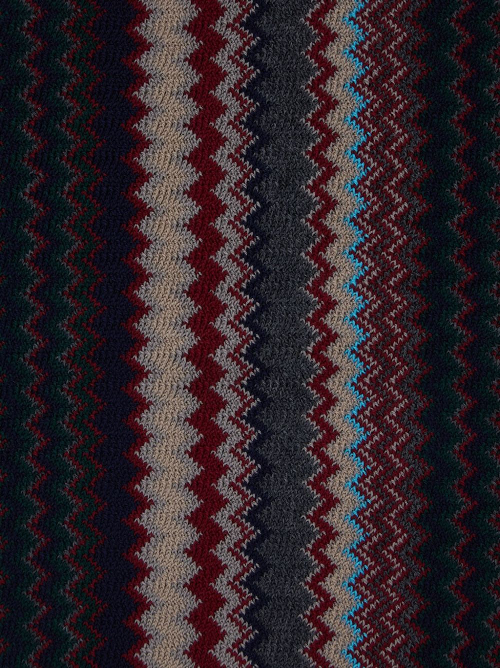 zigzag-pattern fringed scarf - 3