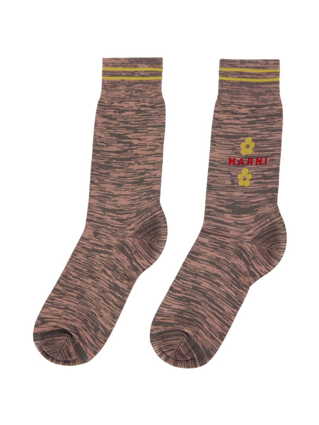 Pink & Gray Marled Socks - 2