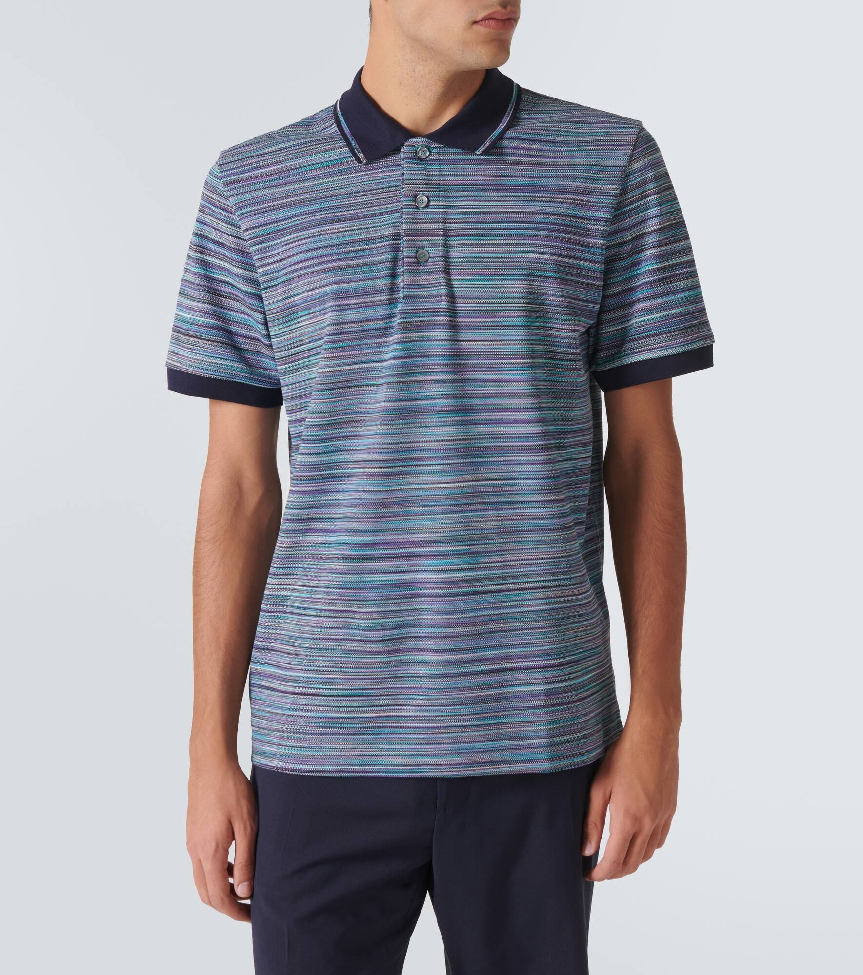 Striped cotton polo shirt - 3