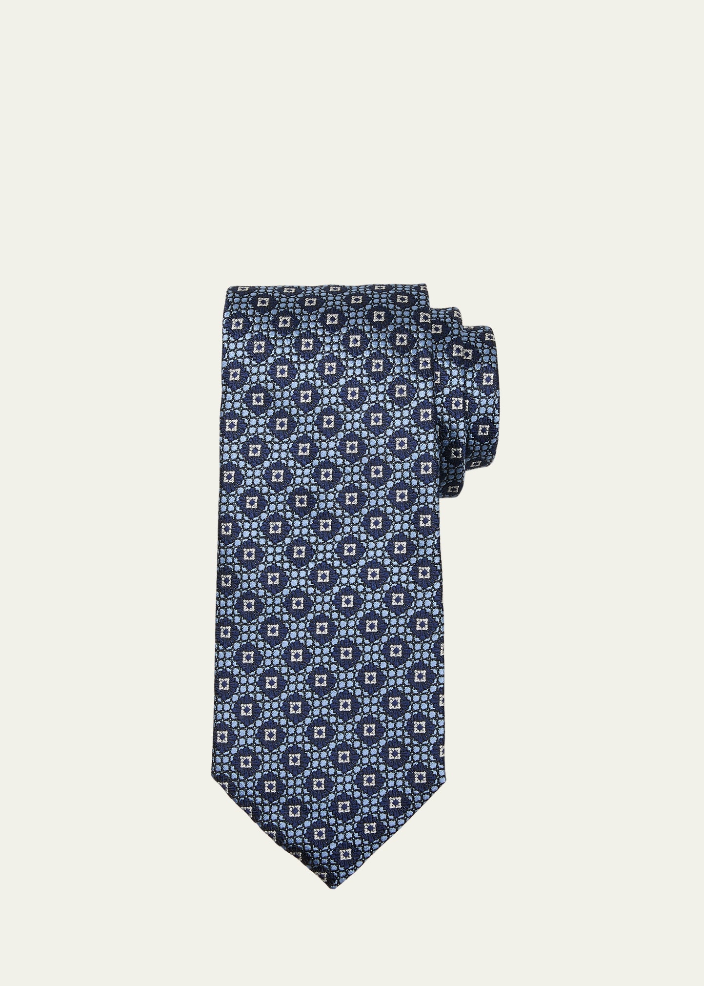 Men's Geometric Silk Jacquard Tie - 1