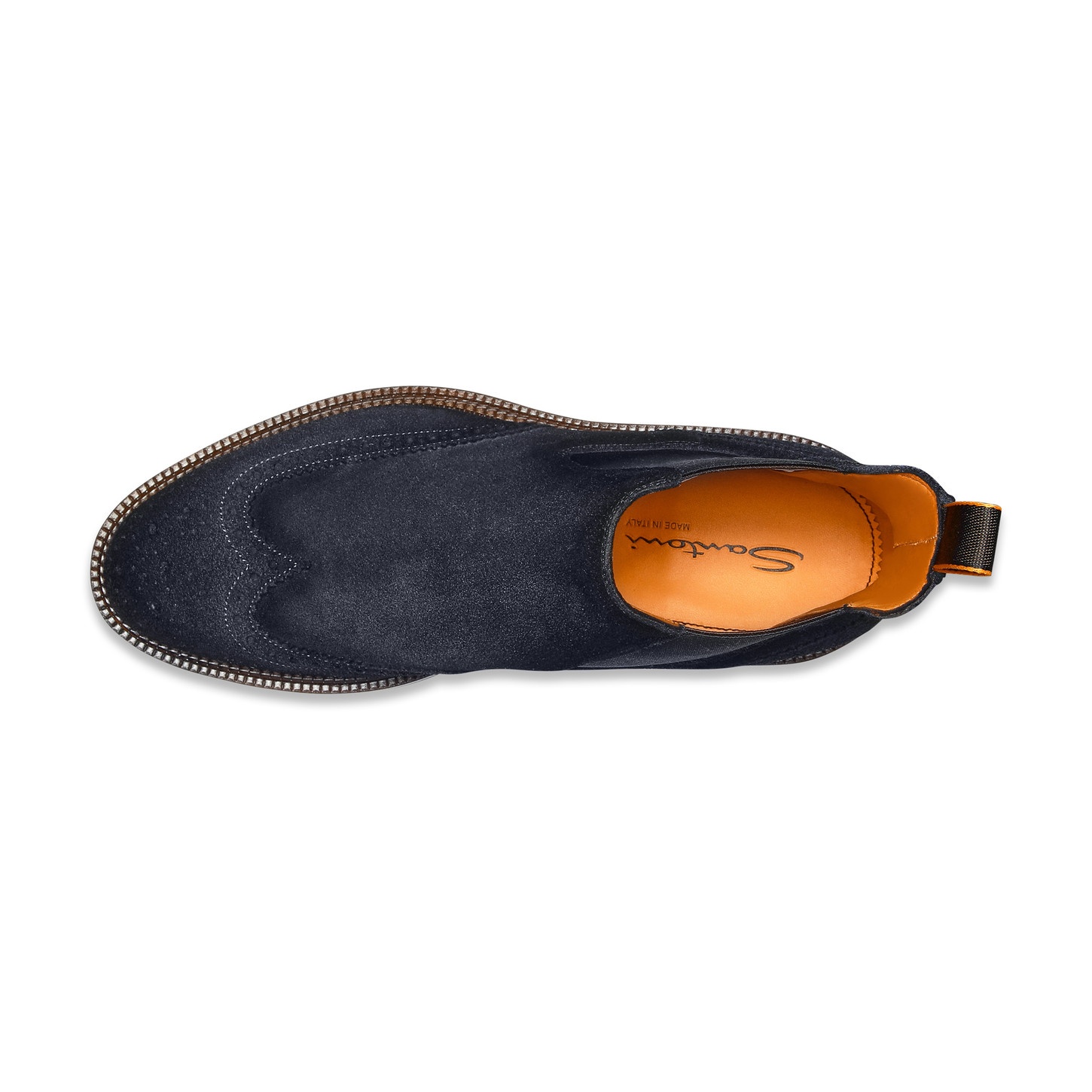 Men’s blue suede Chelsea brogue boot - 5