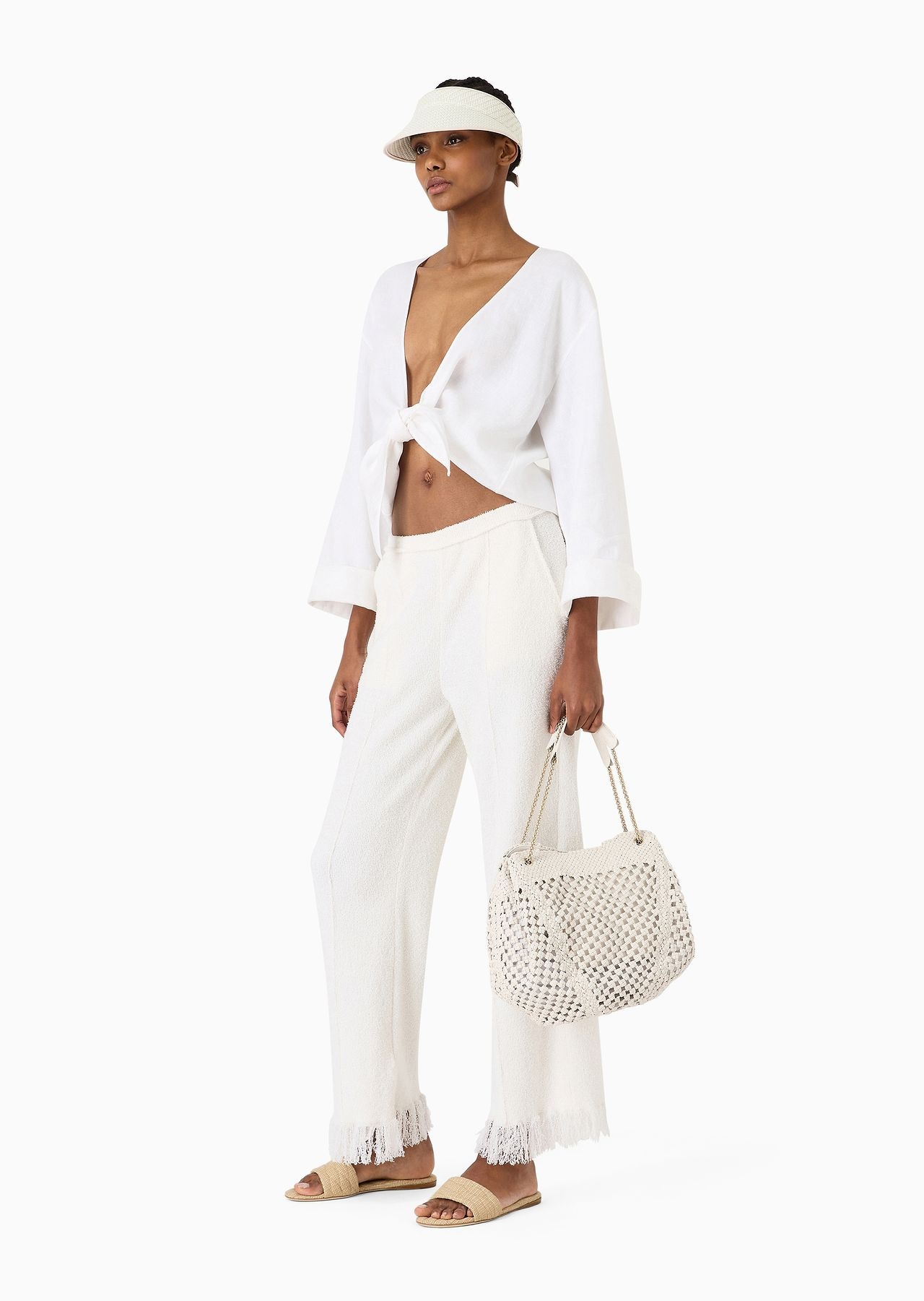 Ribbed viscose-blend trousers - 4