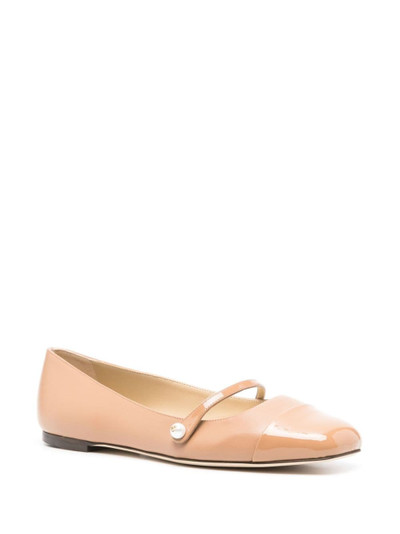 JIMMY CHOO Elisa leather ballerina shoes outlook