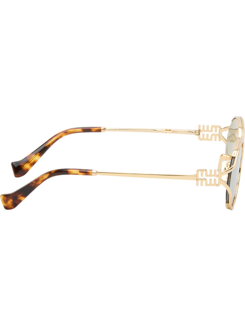 Miu Miu Gold 'Miu Miu Logo' Sunglasses outlook