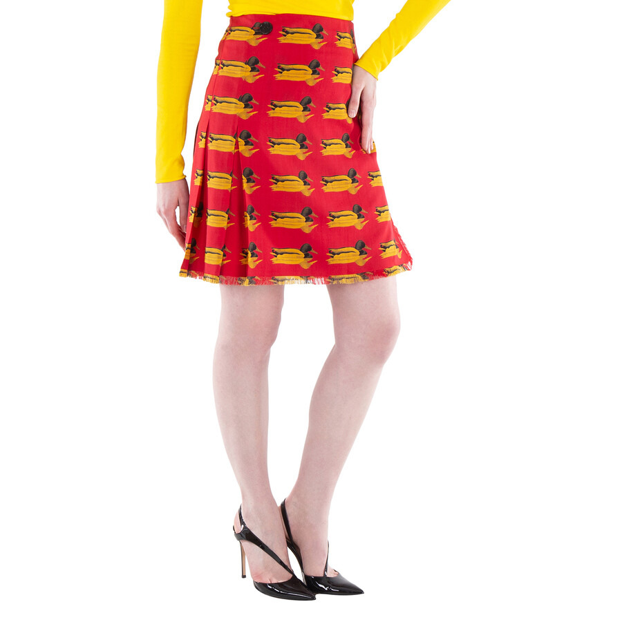 Burberry Duck Print Wool Mini Skirt - 2