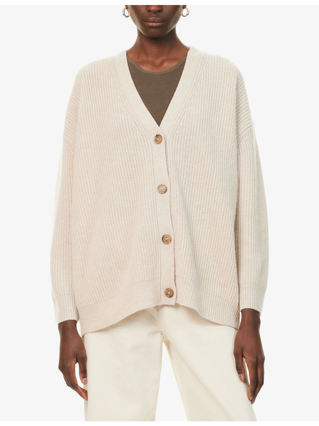 Cocoon V-Neck Cashmere Cardigan - 3