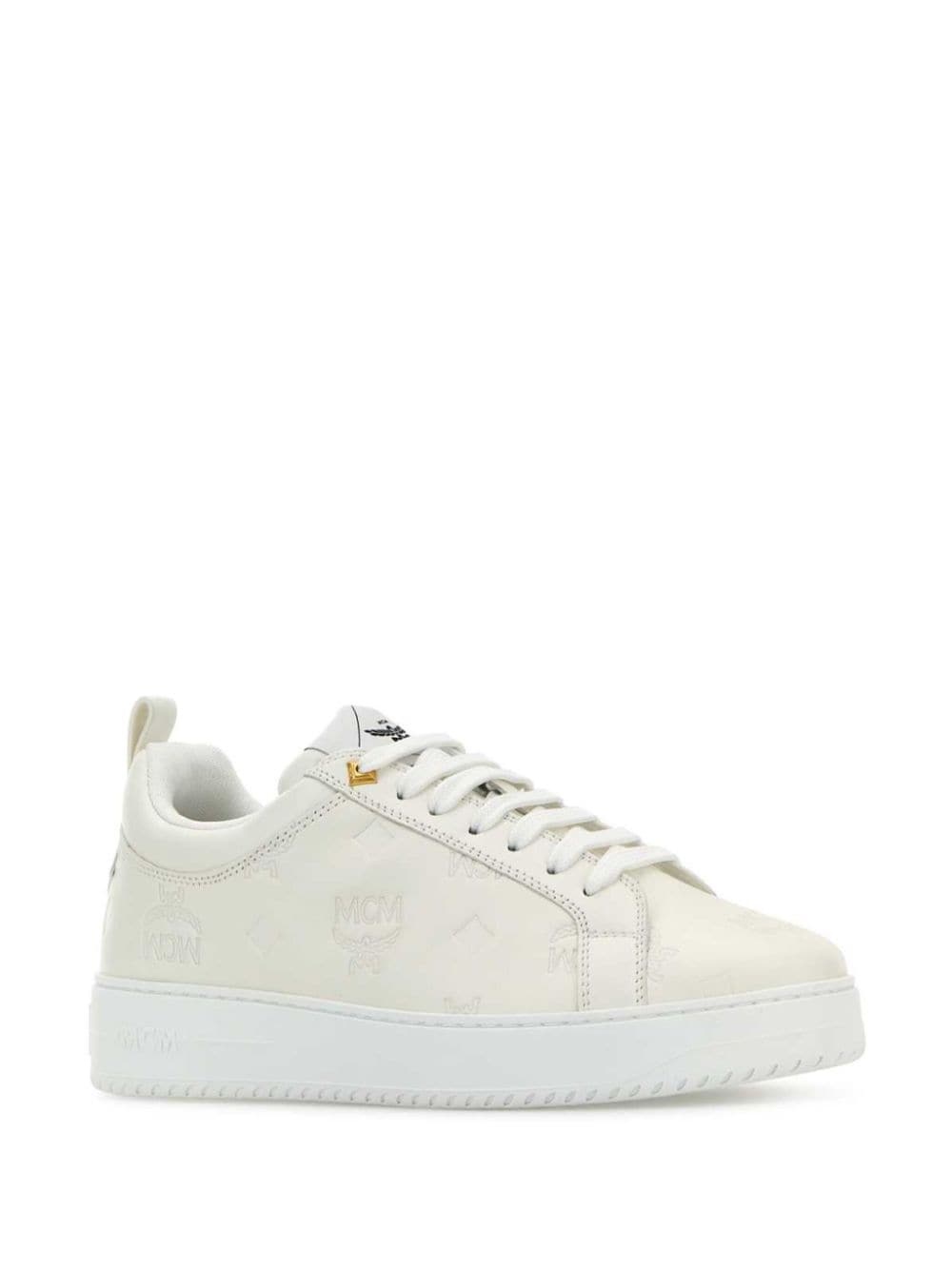 logo-debossed leather sneakers - 2