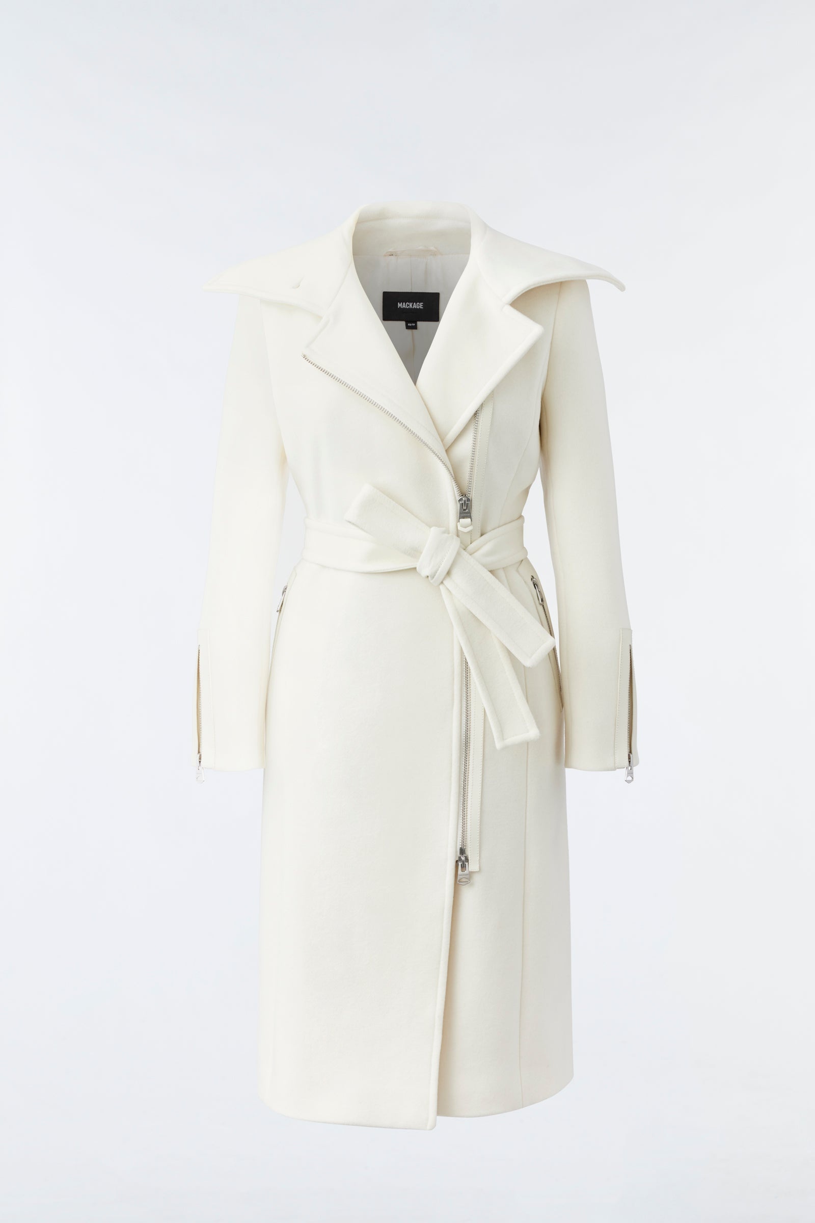 KAMILA double face wool and cashmerel coat with sash belt - 1