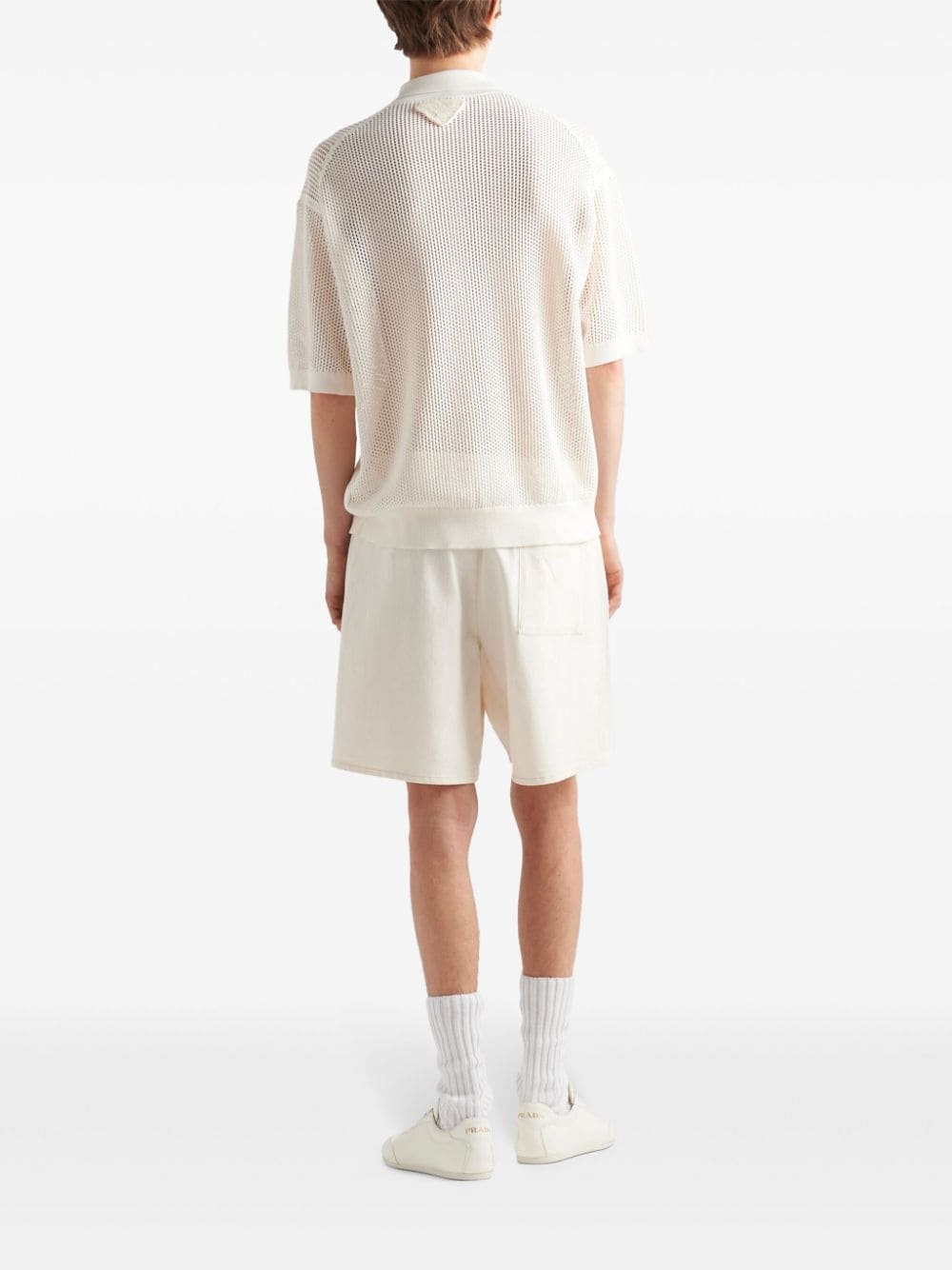 embroidered-logo knitted polo - 3