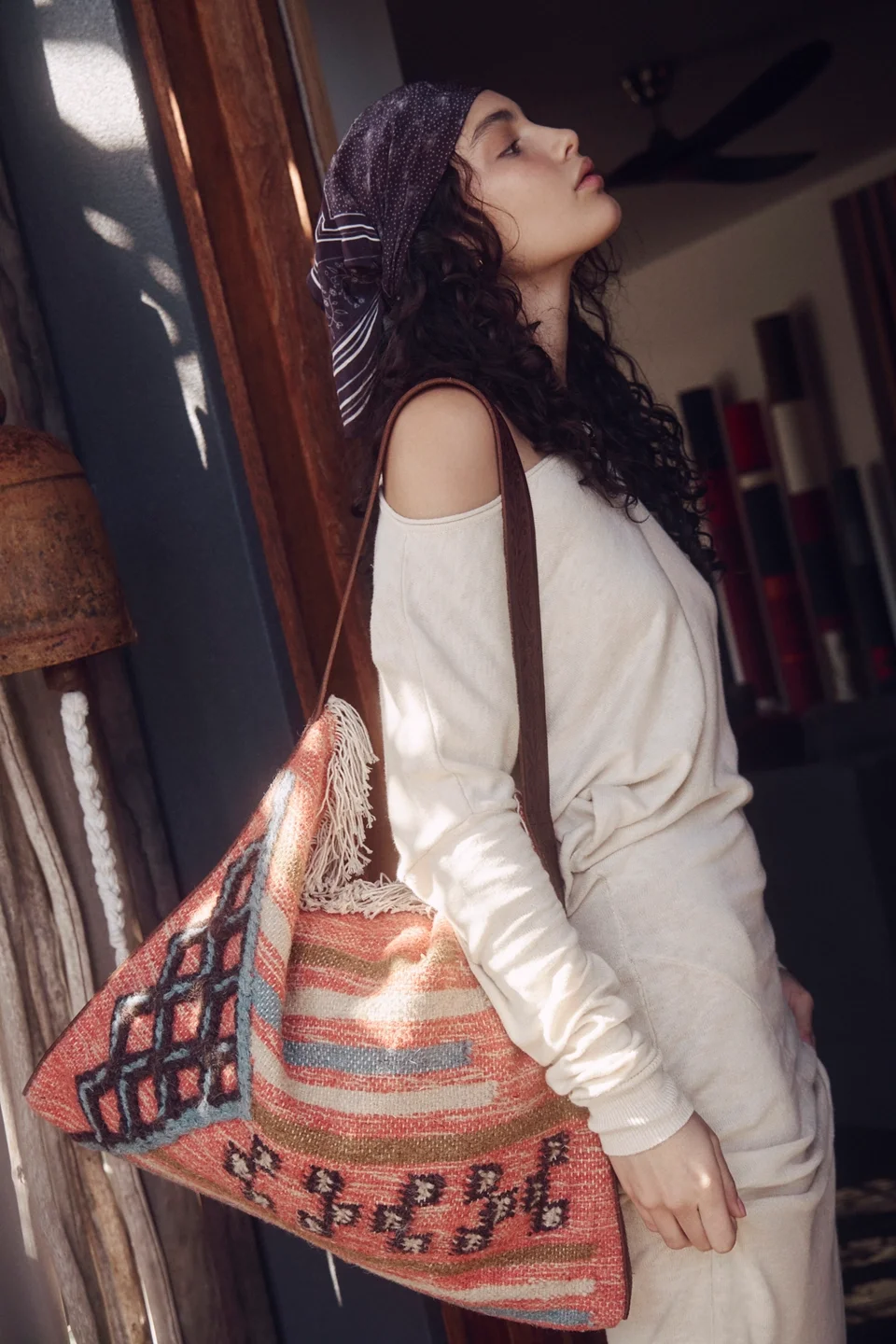 Whimsy Rug Slouchy Tote - 1
