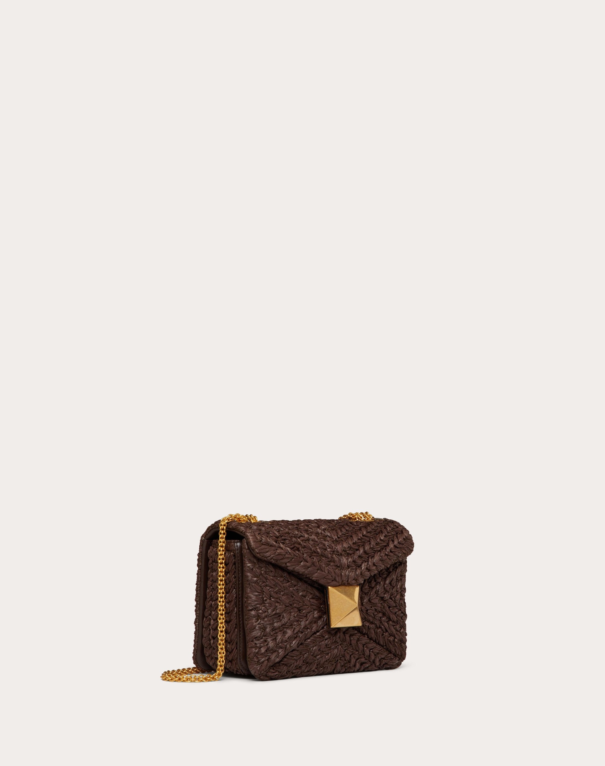 ONE STUD RAFFIA BAG WITH CHAIN - 2