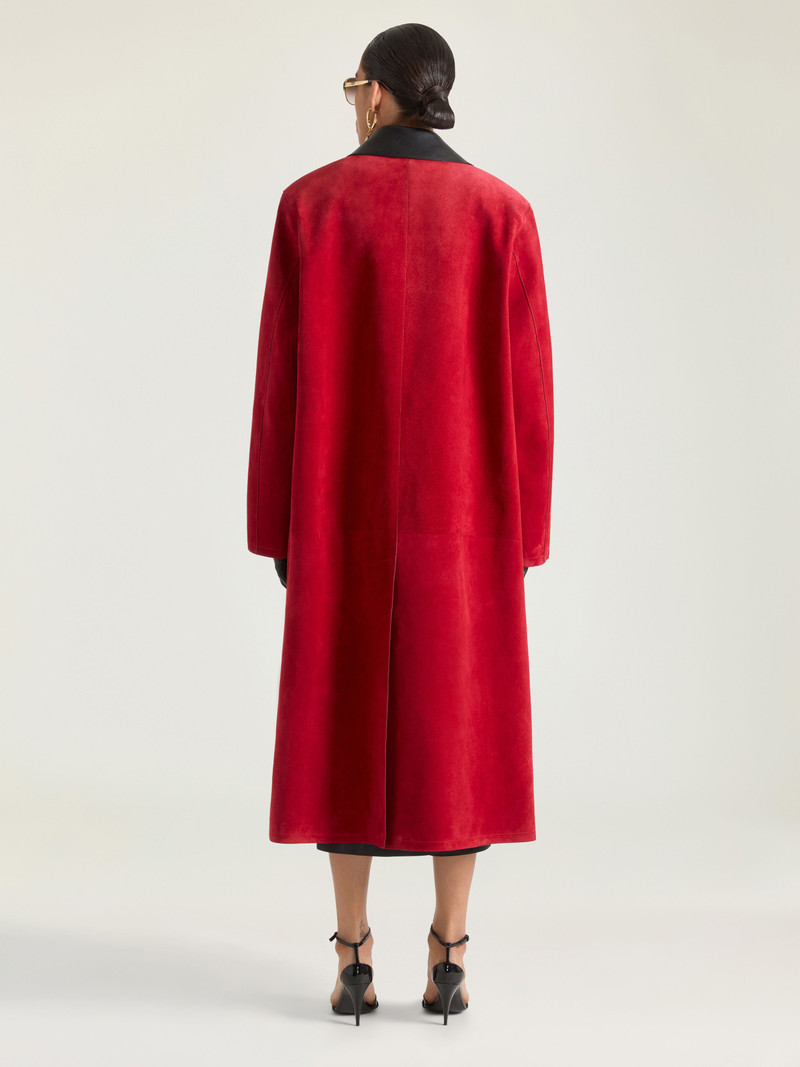 CAR COAT IN SUEDE WITH LEATHER COLLAR 3